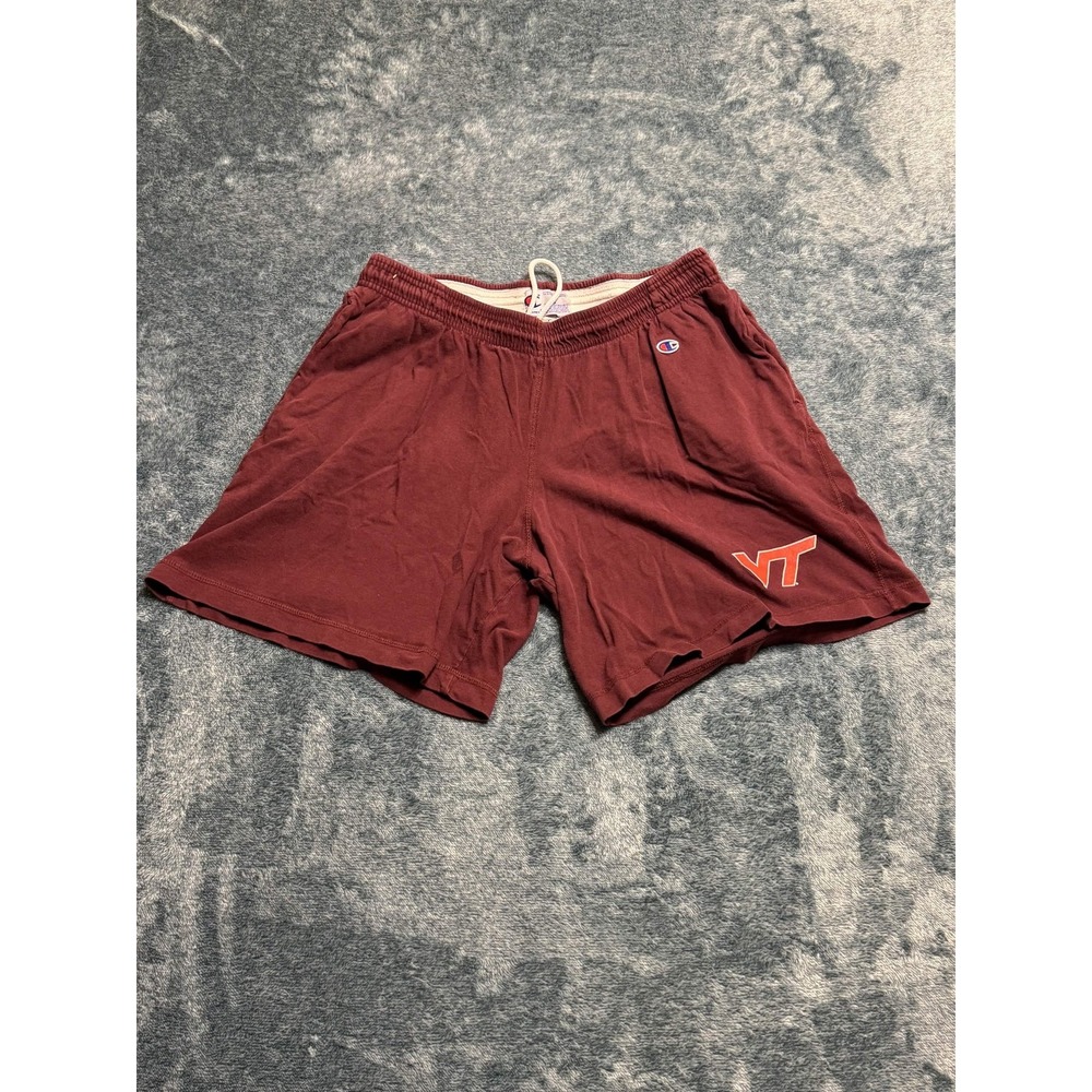 Champion Virginia Tech Shorts Large Men Maroon Pockets VT Hokies Athletic